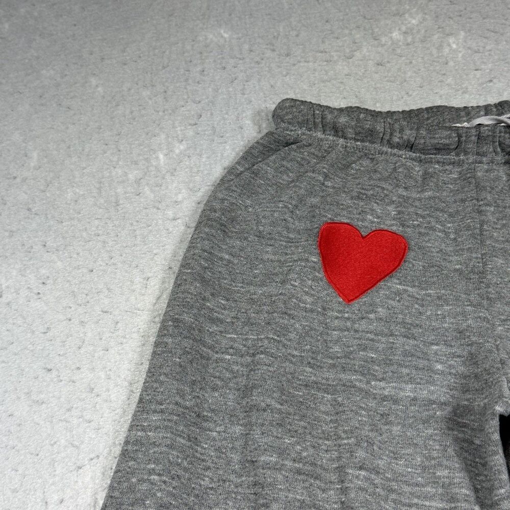Aviator Nation Heart Sweatpant Jogger M Grey Cotton Blend Relaxed Drawstring - Picture 3 of 12